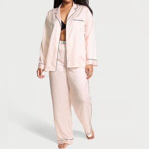 Victorias Secret Dew Drop Pink Satin Pajamas